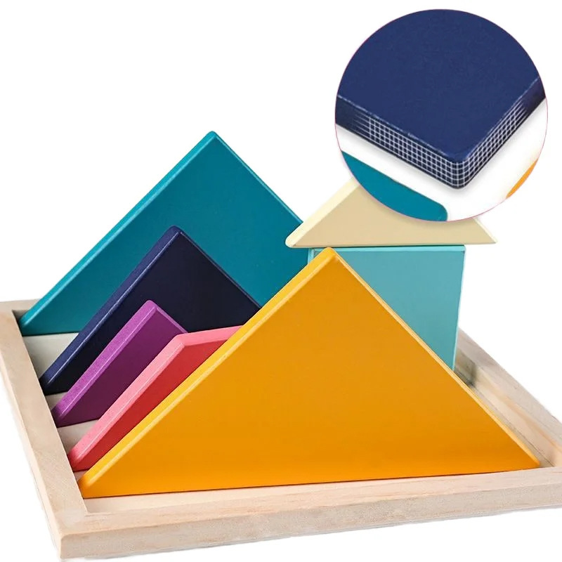 Montessori RenkliAhşap Tangram Seti