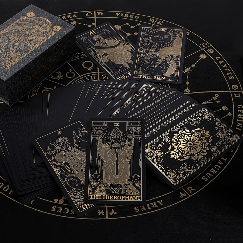 Siyah PVC Klasik Tarot Kartları