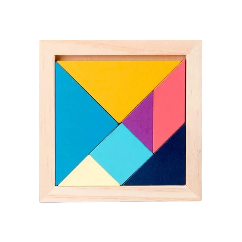 Montessori RenkliAhşap Tangram Seti