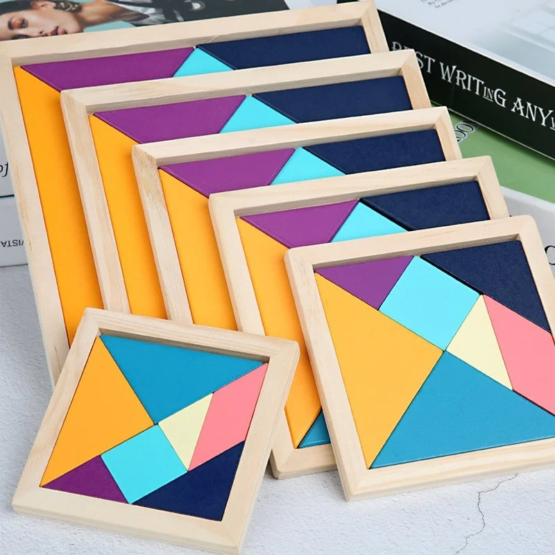 Montessori RenkliAhşap Tangram Seti
