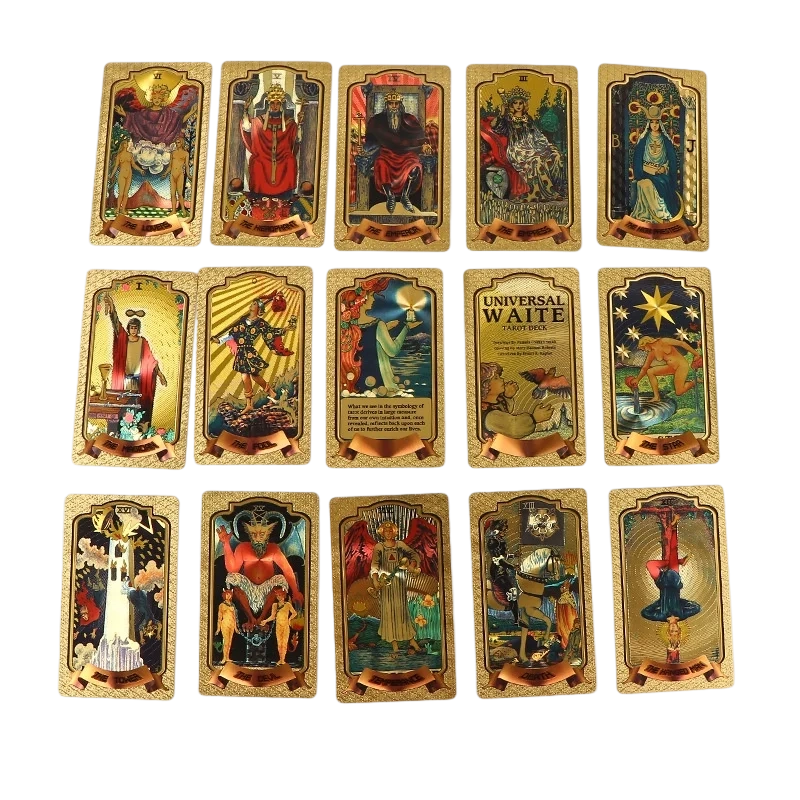 Premium Altın Folyo Tarot Kartları Seti