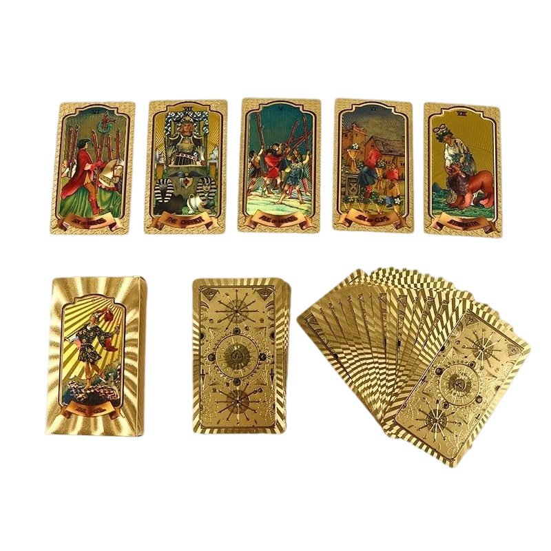 Premium Altın Folyo Tarot Kartları Seti