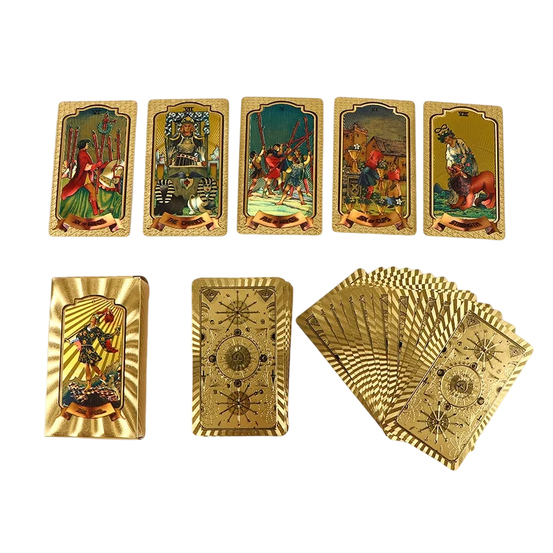Premium Altın Folyo Tarot Kartları Seti