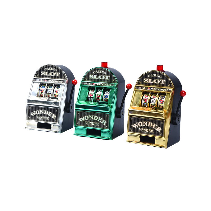 Vintage Stil Minyatür Casino Tek Silahlı Haydut – Üçlü Set (Gümüş, Yeşil, Altın)