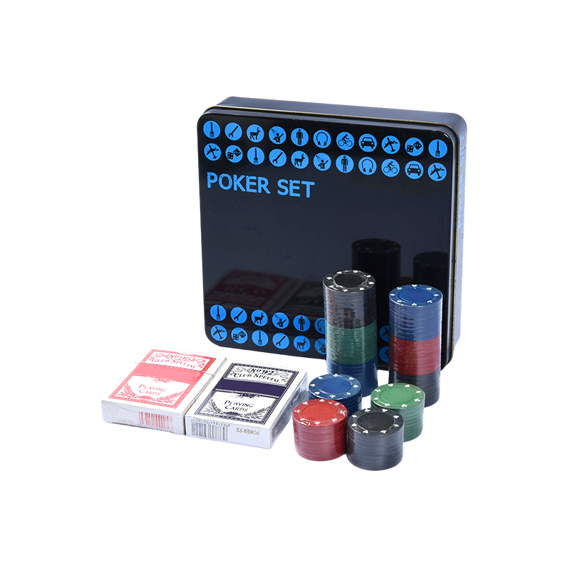 Metal Teneke Siyah Poker Seti - Çipler, Kartlar ve Aksesuarlarla Tamamlandı