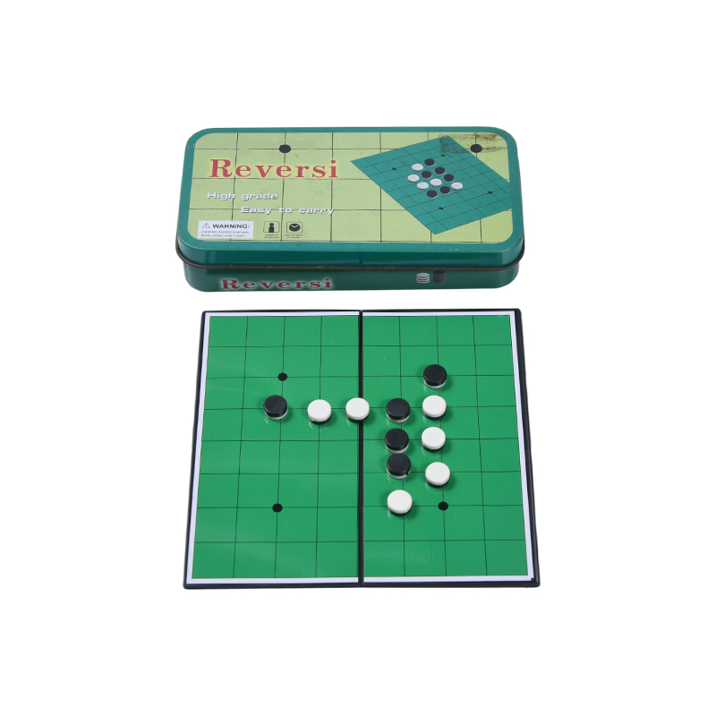 Yeşil Metal Teneke Kutu Taşınabilir Reversi (Othello) Oyunu