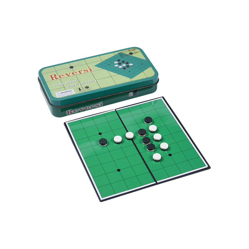 Yeşil Metal Teneke Kutu Taşınabilir Reversi (Othello) Oyunu
