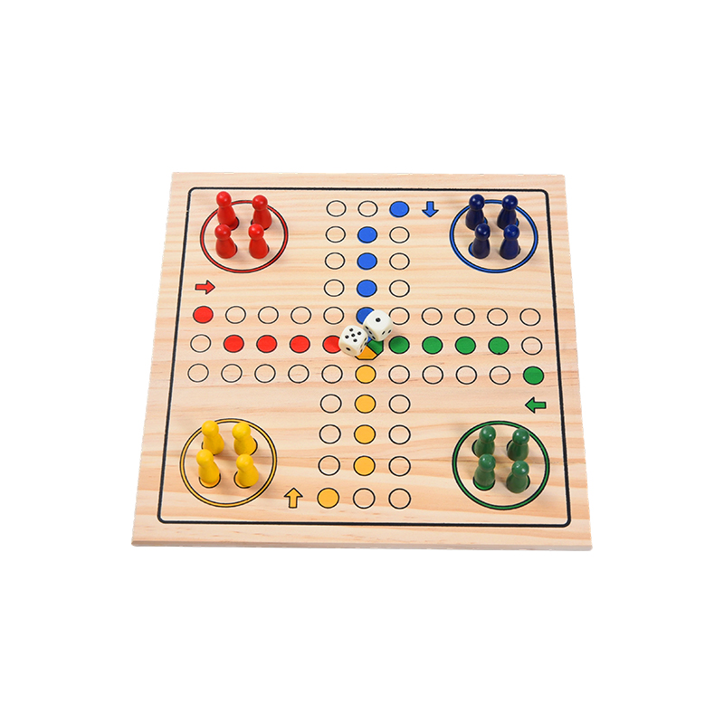 Aile Eğlence Sürümü Klasik LUDO Ahşap Masa Oyunu