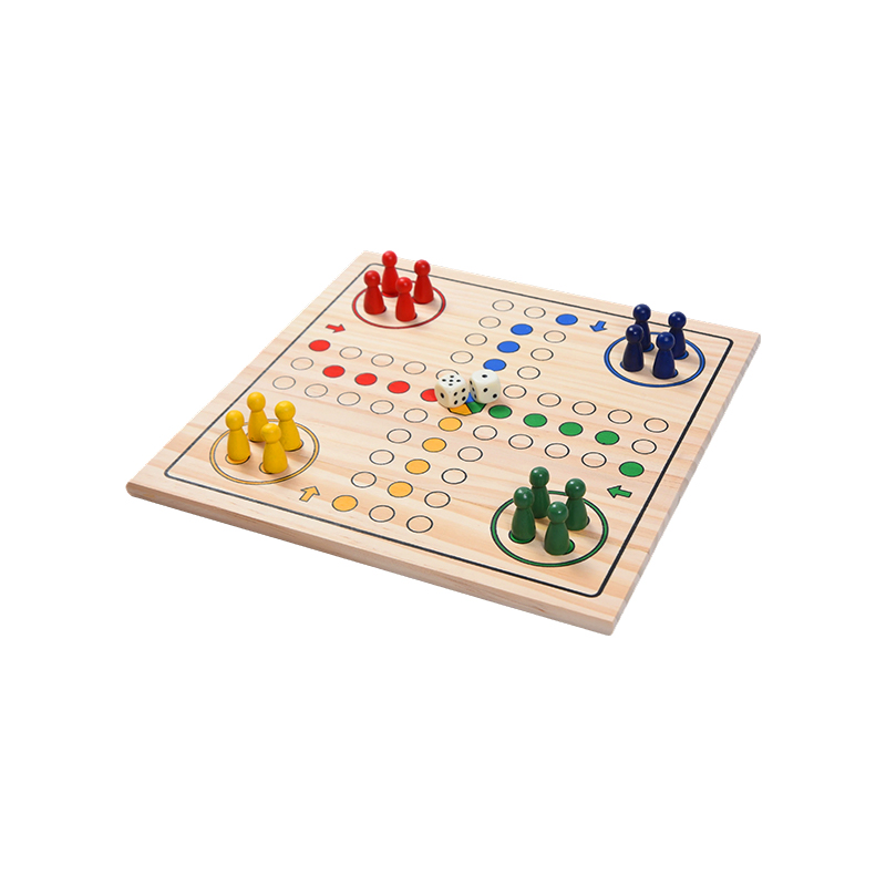 Aile Eğlence Sürümü Klasik LUDO Ahşap Masa Oyunu