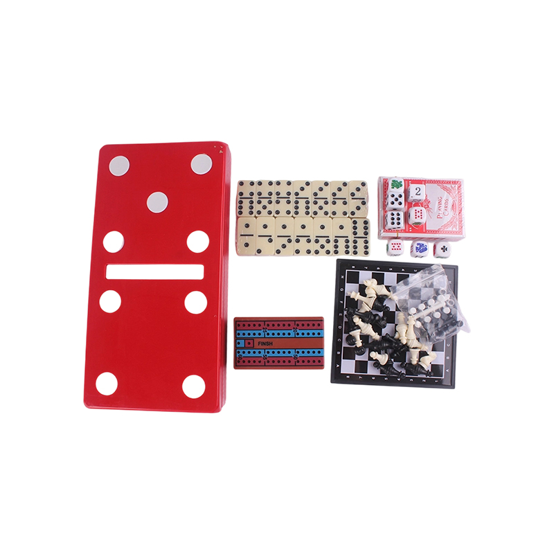 Red Polka-Dot Edition - Klasik Domino ve Cribbage Kombo Seti