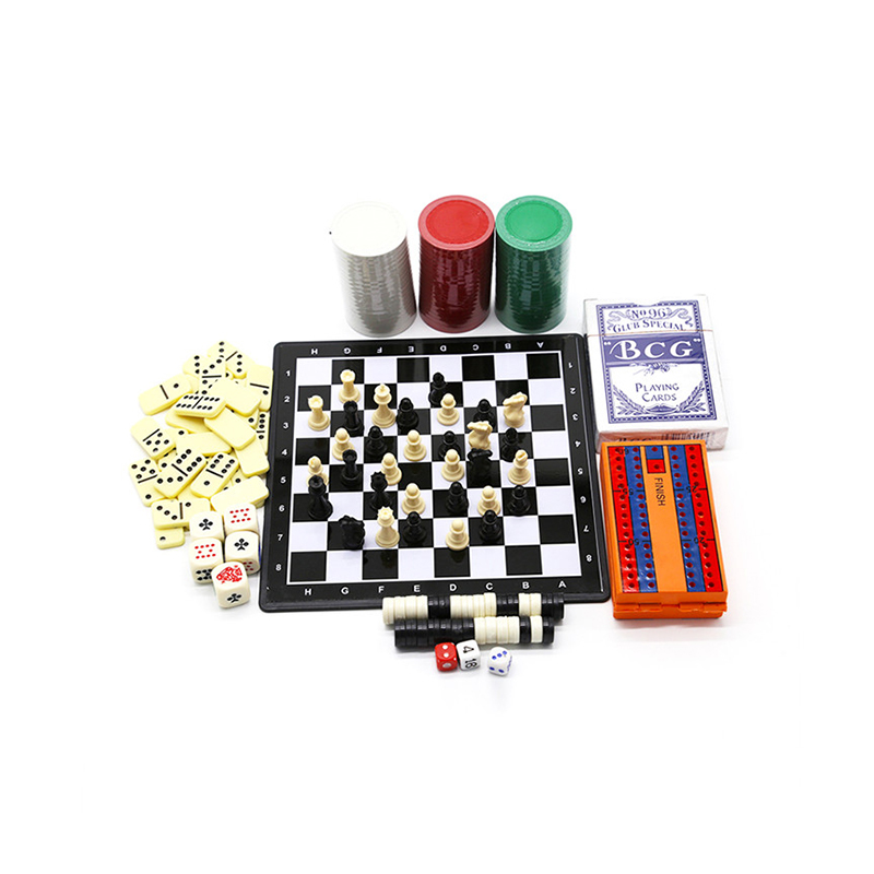 Klasik Çoklu Oyun Seti - Satranç, Domino, Poker ve Dama Kombinasyonu