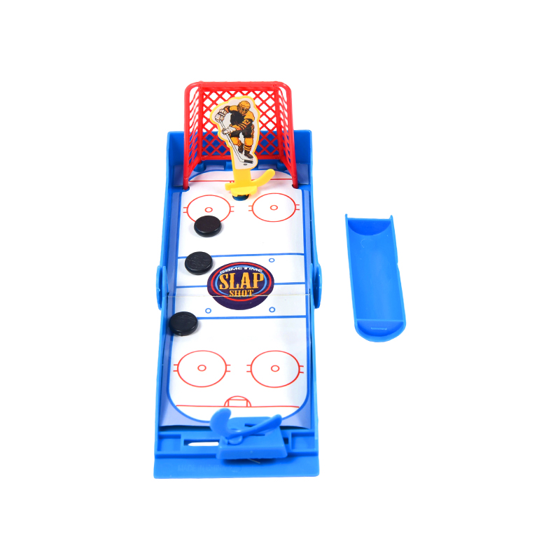 Yaylı Başlatıcılı Kompakt Masaüstü Buz Hokeyi Tokat Atış Mini Hokey Oyunu