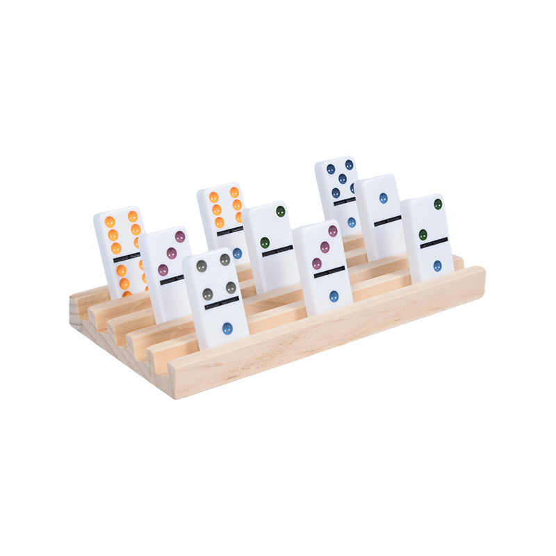 Organize Ekranlı Renkli Nokta Desenleri Ahşap Domino Raf Seti