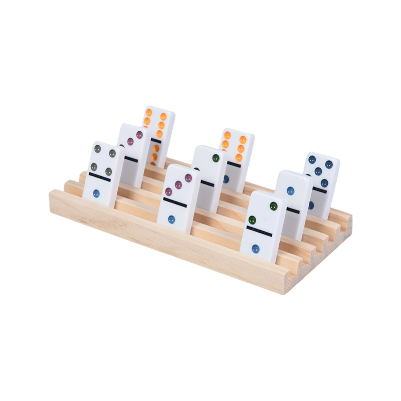 Organize Ekranlı Renkli Nokta Desenleri Ahşap Domino Raf Seti