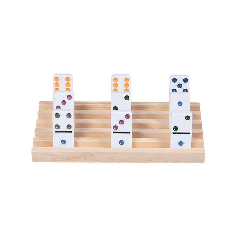 Organize Ekranlı Renkli Nokta Desenleri Ahşap Domino Raf Seti