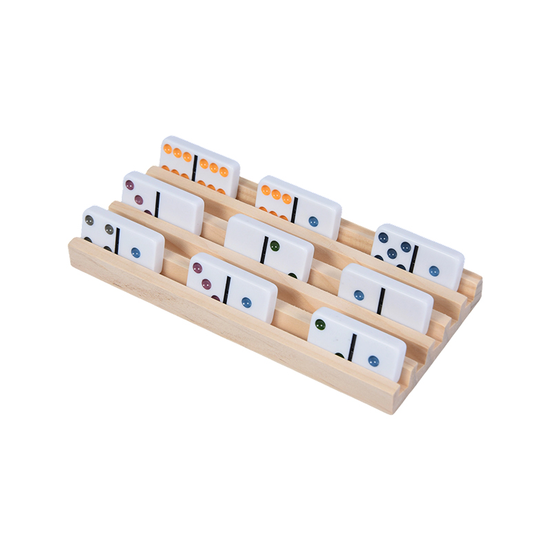 Organize Ekranlı Renkli Nokta Desenleri Ahşap Domino Raf Seti